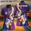 BlueJose Bowling And Pins Shine Light Wave Customized Name, Team Name 3D Shirt