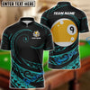 BlueJose Billiards Ball 9 Hawaii Polynesian Personalized Name, Team Name Shirt (4 Colors)