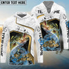 Bluejose Bass Fishing White Marble & Gold Trim Splash Heartbeat Line Custom Name & Team Name 3D Shirts