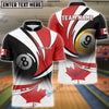 BlueJose Billiards Canada Flag Personalized Name, Team Name Unisex Shirt (3 Colors)
