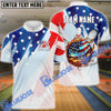 BlueJose Bowling And Pins American Flag Flame Personalized Name 3D Shirts