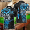BlueJose Billiards 8 Ball Sport Skull Warrior Tribal Personalized Name, Team Name Unisex Shirt (4 Colors)
