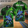 BlueJose Bowling And Pins Shark Storm Customized Name, Team Name 3D Shirt (4 Colors)