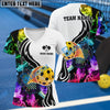 BlueJose Pickleball Rainbow Smoke Personalized Name, Team Name Unisex Shirt