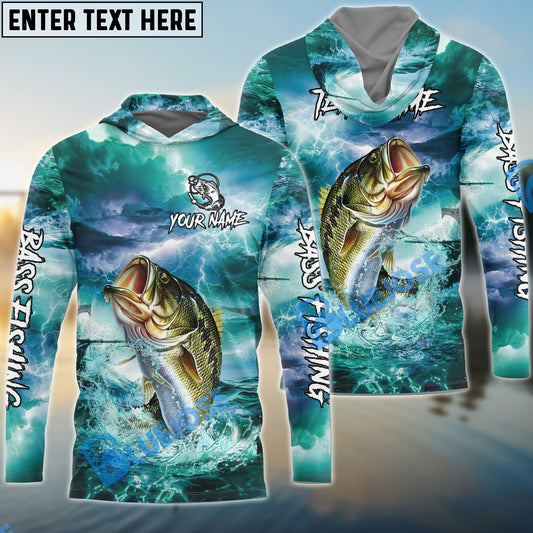 Bluejose Bass Fishing Teal Thunderstorm Name & Team Name 3D Shirts