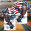 BlueJose Bowling And Pins Eagle US Flag Retro Personalized Shirt
