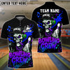 BlueJose Bowling And Pins Skull DJ Crew Customized Name, Team Name 3D Shirt (4 Colors)