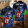 BlueJose Billiards Ball 8 Fire Skull CA Flag Personalized Shirt (6 Colors)