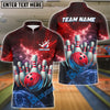 BlueJose Bowling And Pins Light Crash Customized Name 3D Shirt (4 Colors)