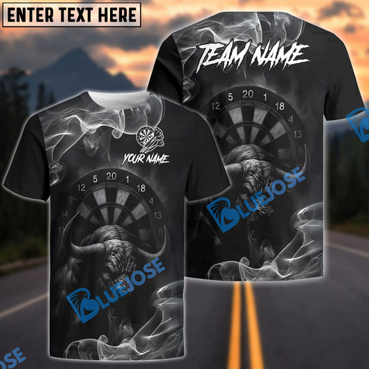 BlueJose Darts Bullseye Smoke Personalized Name, Team Name Shirt