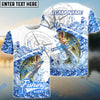 Bluejose Bass Fishing Blue Camouflage Compass Hook Design Pattern Custom Name & Team Name 3D Shirts