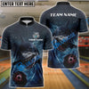 BlueJose Bowling Shark  Customized Name, Team Name 3D Shirt