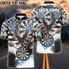BlueJose Darts Grunge Eagle American Flag Black White Personalized Name, Team Name Shirt