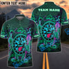 BlueJose Darts Angry Dartboard Neon Style Customized Name, Team Name 3D Shirt (4 Colors)