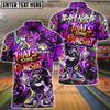 BlueJose Bowling & Pins  Funny Graffiti Cool Cartoon Street Art Design That's Some Bowlshit Customized Name, Team Name 3D Shirt (4 Colors)