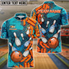 BlueJose Bowling And Pins Falling Road Abstract Grunge Customized Name 3D Shirt (4 Colors)