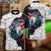 BlueJose Billiard Ball 8 Cracked Wall American Flag Personalized Name, Team Name Unisex Shirt