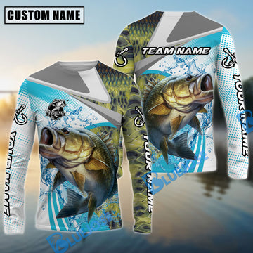 Bluejose Bass Fishing Blue Water Sport Custom Name & Team Name 3D Shirts