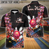 BlueJose Bowling And Pins Butterfly Flow Customized Name, Team Name 3D Shirt (4 Colors)