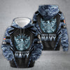 BlueJose Unique Camo Soldiers US Veteran Zip Hoodie