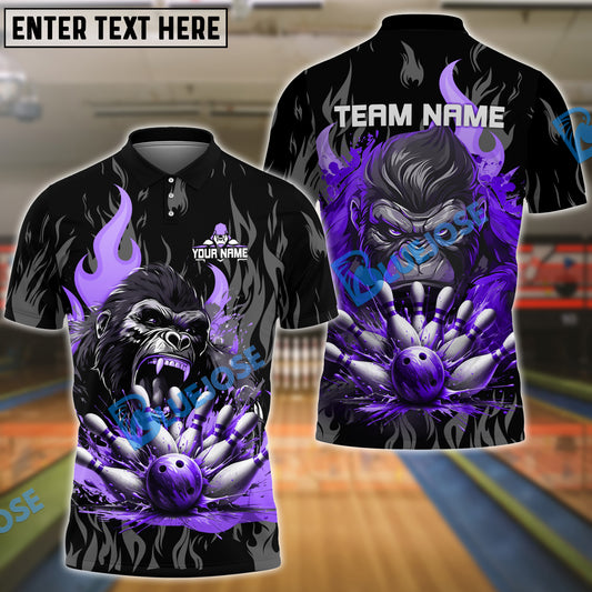 BlueJose Bowling And Pins Versus Kong Customized Name 3D Shirt (4 Colors)