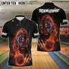 BlueJose Bowling Fire Tiger Customized Name, Team Name 3D Shirt (4 Colors)