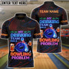 BlueJose Bowling Drinking Team Funny Beer Bowling Humor Neon Personalized Name, Team Name 3D Shirt