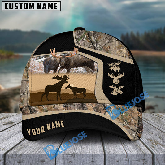 BlueJose Premium Couple Moose Hunting Buck& Doe Collab Artist Classic Personalized Cap