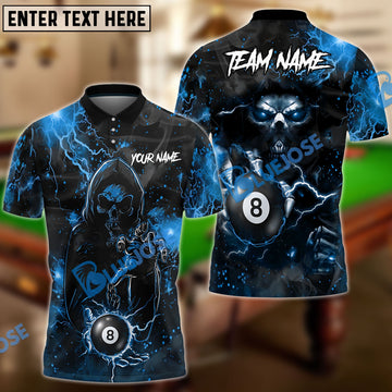 BlueJose Billiards Ball 8 Thunder Sparks Personalized Name, Team Name Unisex Shirt (6 Colors)