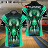 BlueJose Bowling And Pins Dragon With Bowling Design Customized Name, Team Name 3D Shirt (4 Colors)