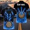 BlueJose Darts Wolf Fire Flame Personalized Name, Team Name 3D Shirt (4 Colors)