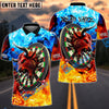 BlueJose Darts Bullseye Fire Flame Personalized Name, Team Name Shirt