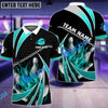 BlueJose Bowling And Pins Fire Spining Spike Customized Name 3D Shirt (6 Colors)