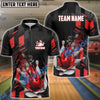 BlueJose Bowling And Pins Flame Smoke Customized Name 3D Shirt (6 Colors)
