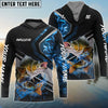 Bluejose Walleye Fishing Smoke Premium Custom Name & Team Name 3D Shirts (2 Colors)