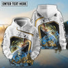 Bluejose Bass Fishing White Marble & Gold Trim Splash Heartbeat Line Custom Name & Team Name 3D Shirts