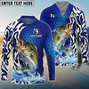Bluejose Bass Fishing Scale Pattern Tribal Style Custom Name & Team Name 3D Shirts