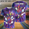 BlueJose Bowling And Pins Magic Art Customized Name 3D Shirt (4 Colors)