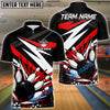 BlueJose Bowling And Pins Lightning Strike Design Customized Name 3D Shirt (4 Colors)