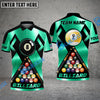 BlueJose Billiards 8 Ball & 9 Ball Metal In My Veins Personalized Name, Team Name Shirt (4 Colors)