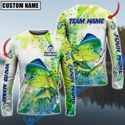 Bluejose Mahi-Mahi Fishing Jersey Custom Name & Team Name 3D Shirts