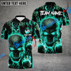 BlueJose Bowling And Pins Flame Skull Multicolor Customized Name 3D Shirt (4 Colors)