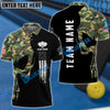 BlueJose Pickleball Skull Camo Personalized Name, Team Name Unisex Shirt (4 Colors)
