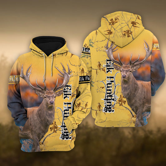 BlueJose Elk Hunting Yellow 3D Shirts