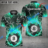 BlueJose Billiards Ball 8 Fire Rays Of Light Texture Personalized Name Shirt (6 Colors)