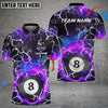 BlueJose Billiards Ball 8 Fire Rays Of Light Texture Personalized Name Shirt (6 Colors)
