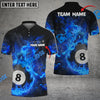 BlueJose Billiards Ball 8 Fire Art Premium Personalized Name, Team Name Unisex Shirt ( 4 Colors )