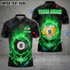 BlueJose Billiards Ball 8 And 9 Fire Flame Smoke Personalized Name, Team Name Unisex Shirt (6 Colors)
