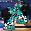 BlueJose Bowling And Pins Retro Paint Style Customized Name 3D Shirt (5 Colors)