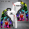 BlueJose Bowling And Pins Multicolor Smoke Pattern Customized Name 3D Shirt, Personalized Shirts For Bowling Players